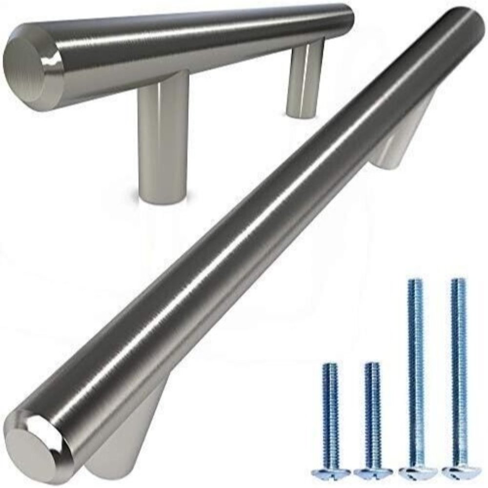 Alpine Hardware Solid Stainless Steel Euro Bar Cabinet Handle Drawer Pull (1/2-i